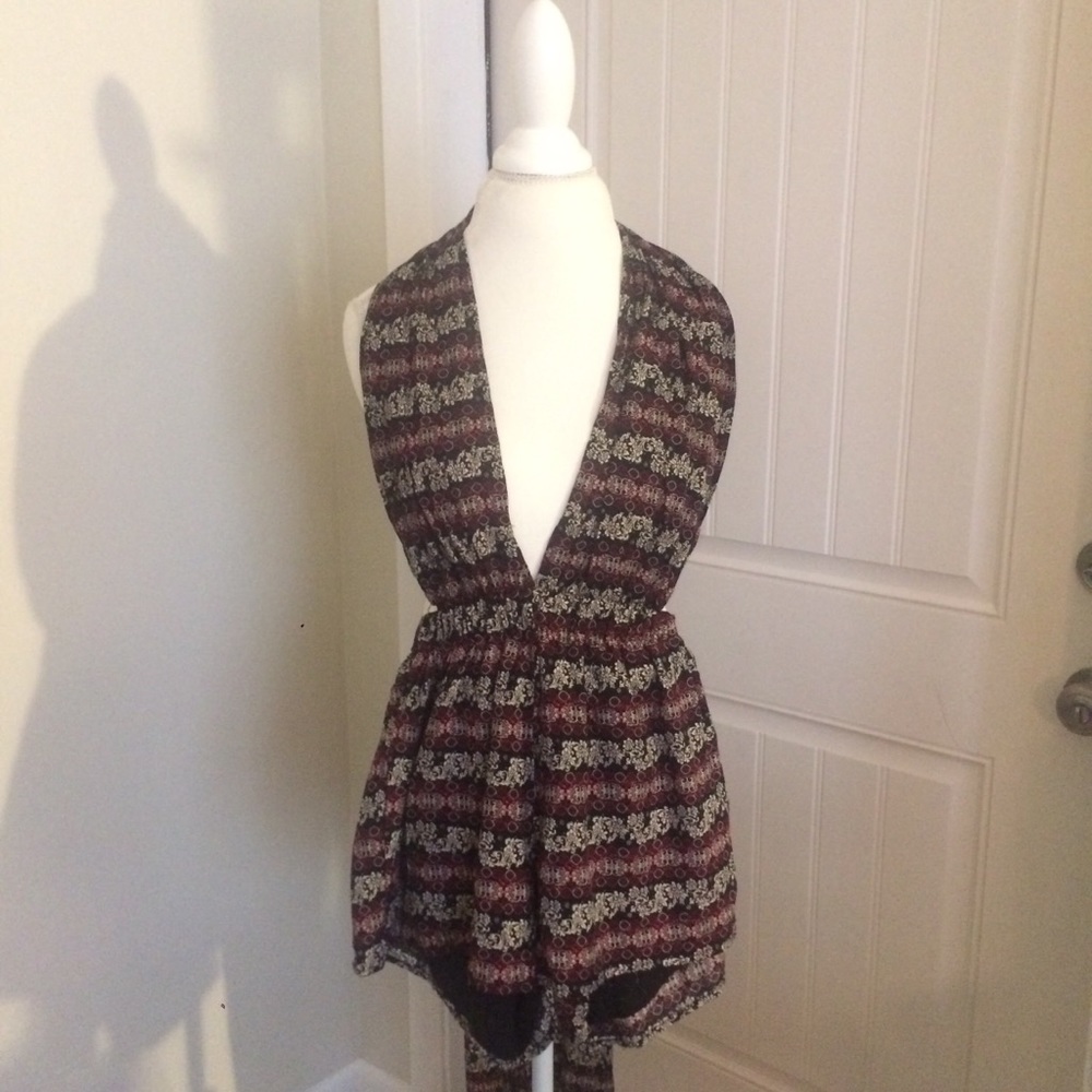 Black red and white Romper